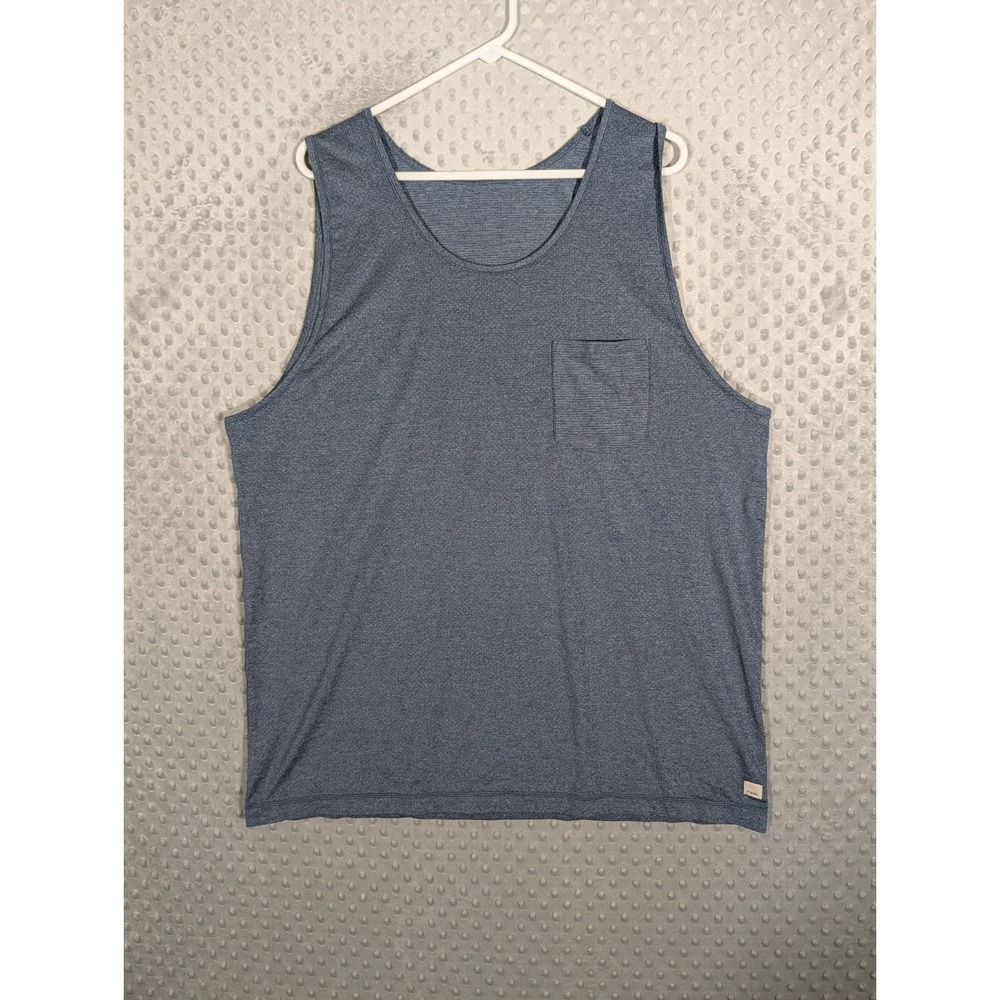 Vuori Shirt Men's 2XL Blue Tradewind Performance Tank Top Pocket Gym EUC